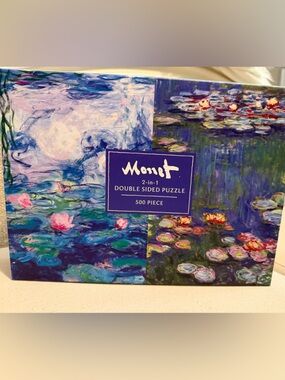 NWT unopened double sidedMonet Water Lilies Puzzle - Blues, Greens, Pink Accents